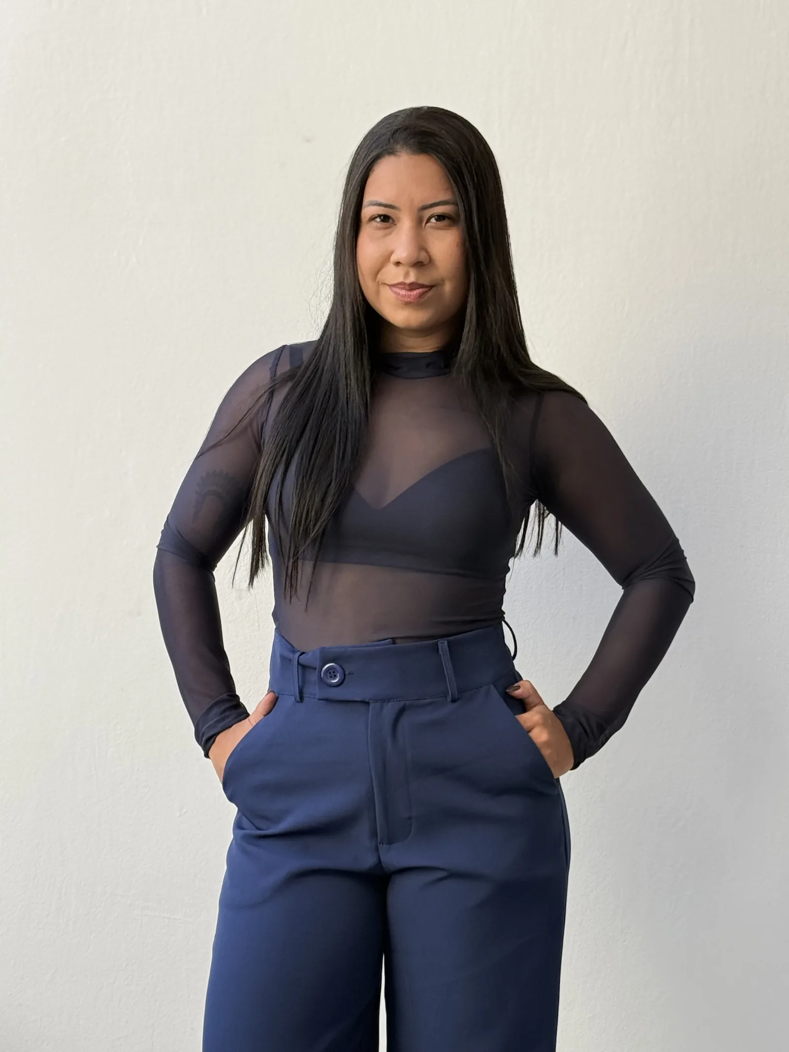BODY TULE AZUL MARINHO