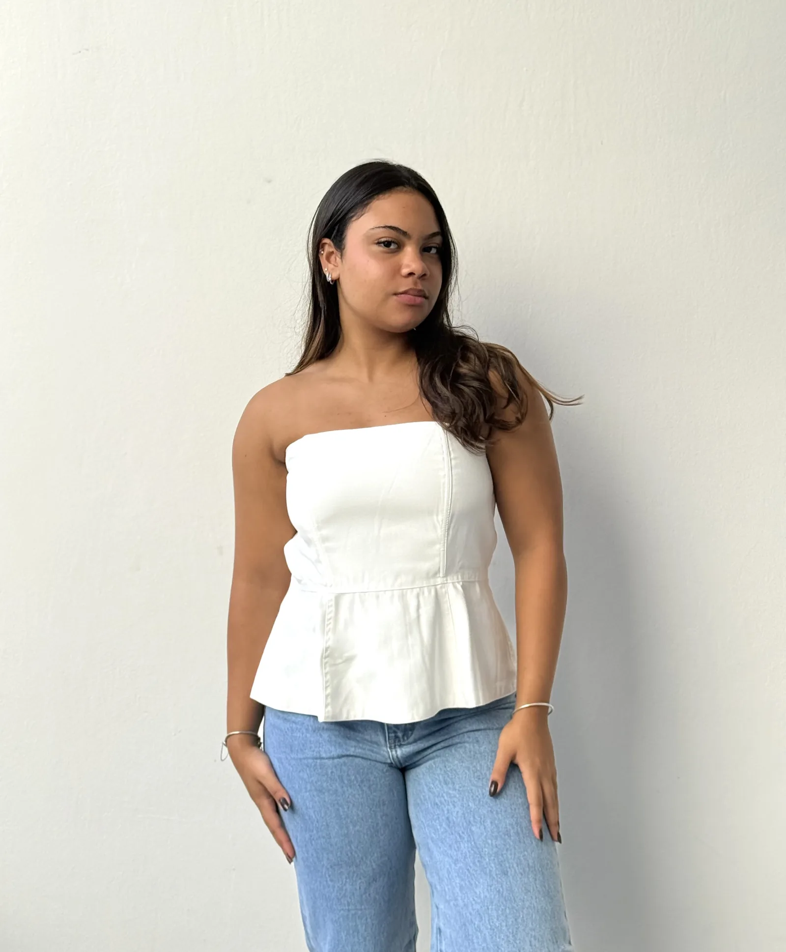 CROPPED REBECCA PEPLUM BRANCO