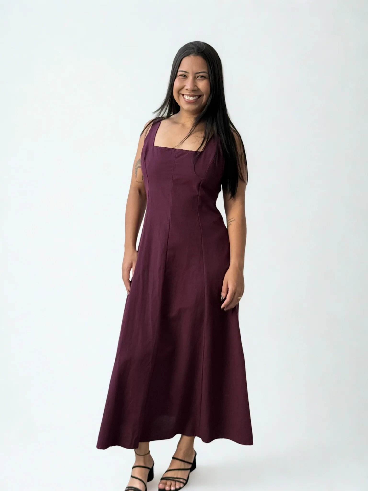 VESTIDO MICHELE LINHO BETERRABA
