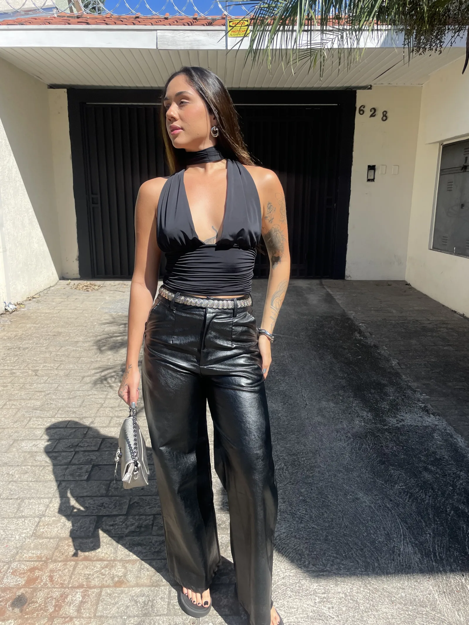CALÇA VICTORIA COURO PANTALONA