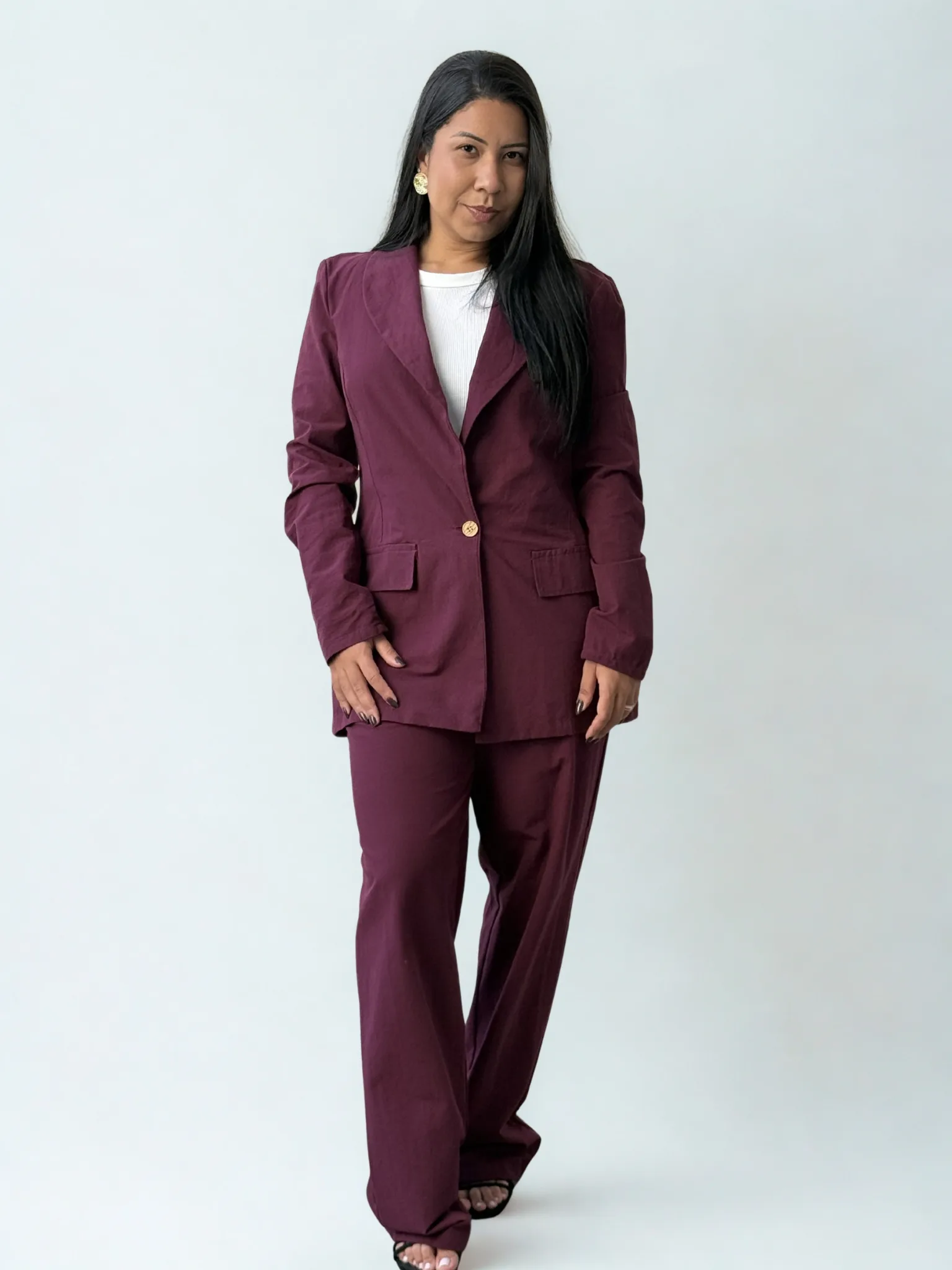 CONJUNTO DIANA BLAZER/CALÇA LINHO CHAMBERRY